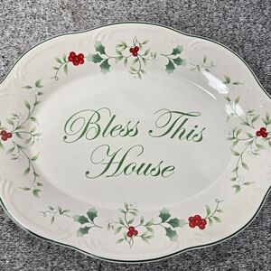 Pfaltzgraff Winterberry Festive Holly Serving Platter With Original Box